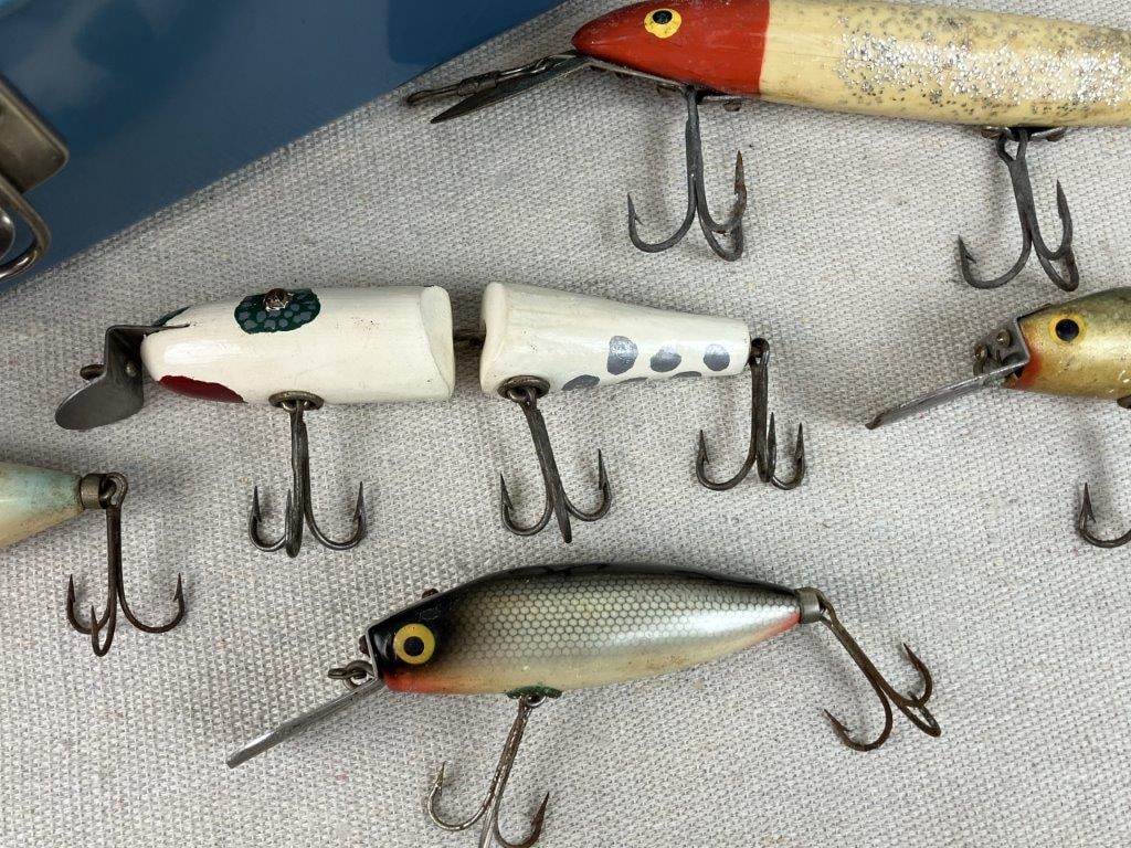 Vintage Blue Metal Tackle Box - 3