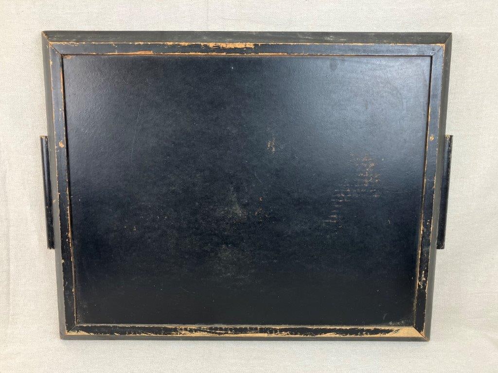 Large Painted Wood Floral Tray - 4
