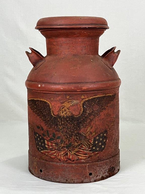 Patriotic Eagle Painted Milk Can (1 of 6)
