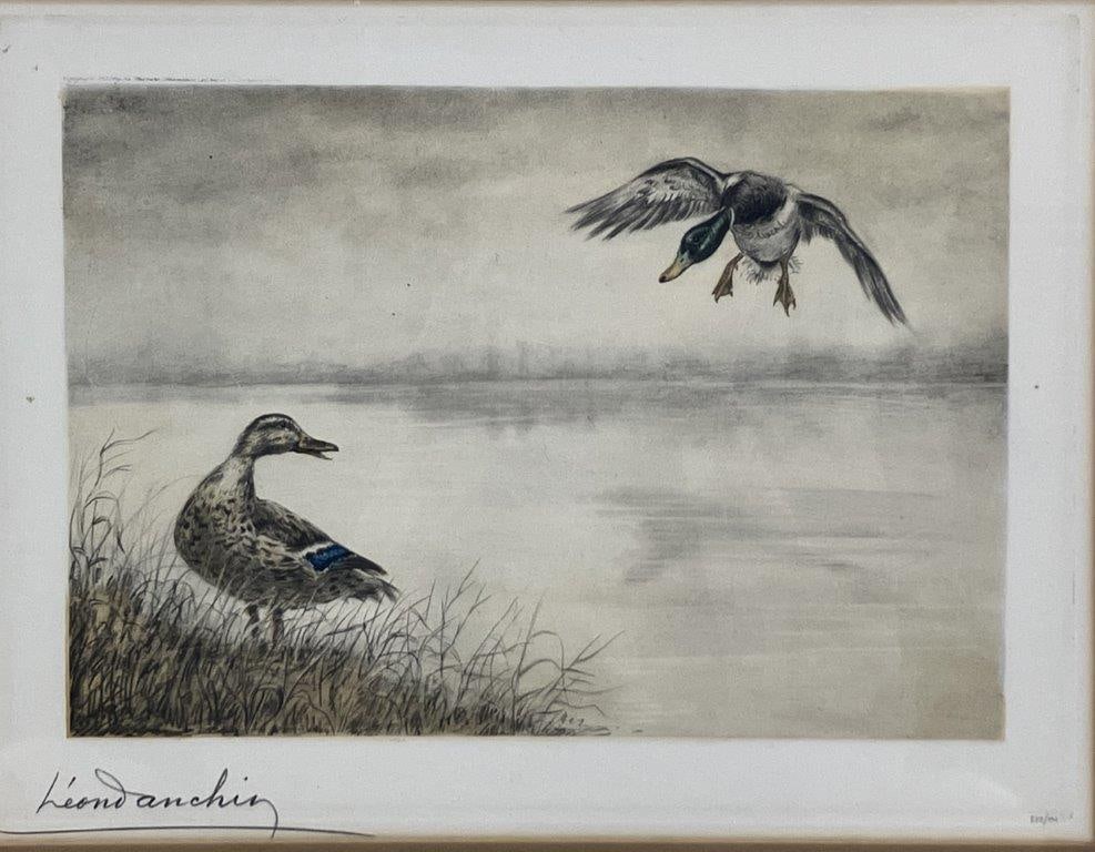 Leon Danchin Ducks Etching - 2
