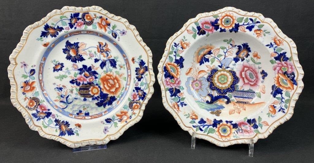 Two Chinoiserie Decorated English Ironstone Plates (1 of 8)