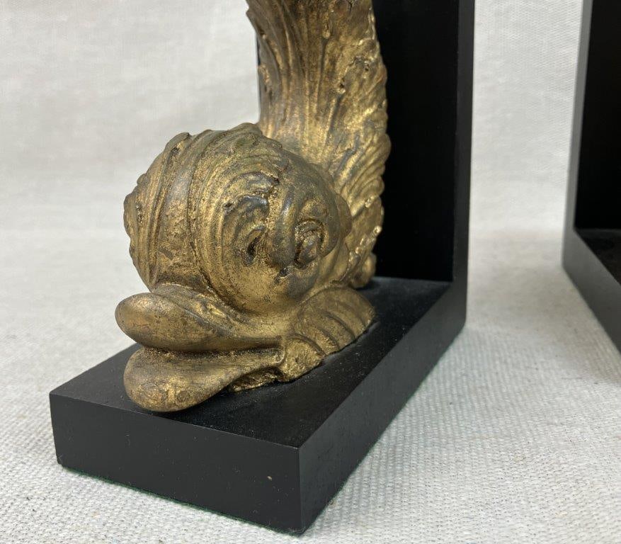 Pair of Renaissance Style Gilt Dolphin Bookends - 6