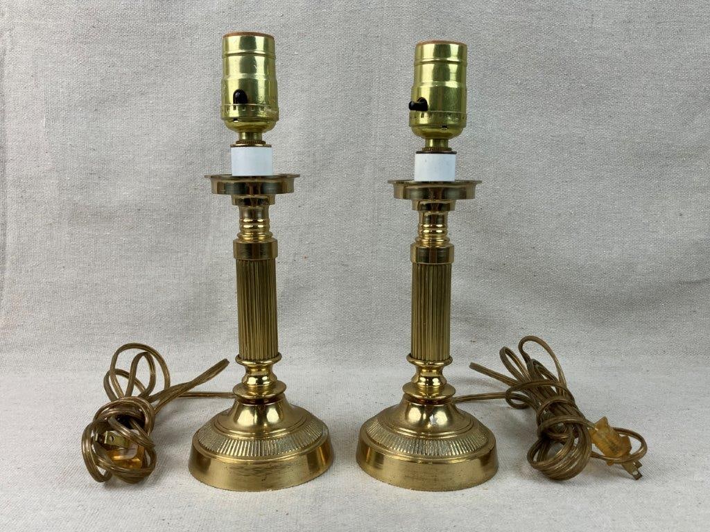 Pair of Neoclassical Style Column Lamps - 2