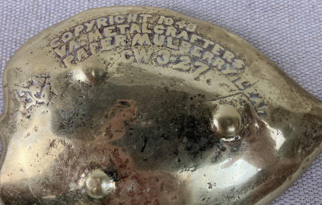 Brass Leaf Dish and Small Candlesticks Grouping - 14