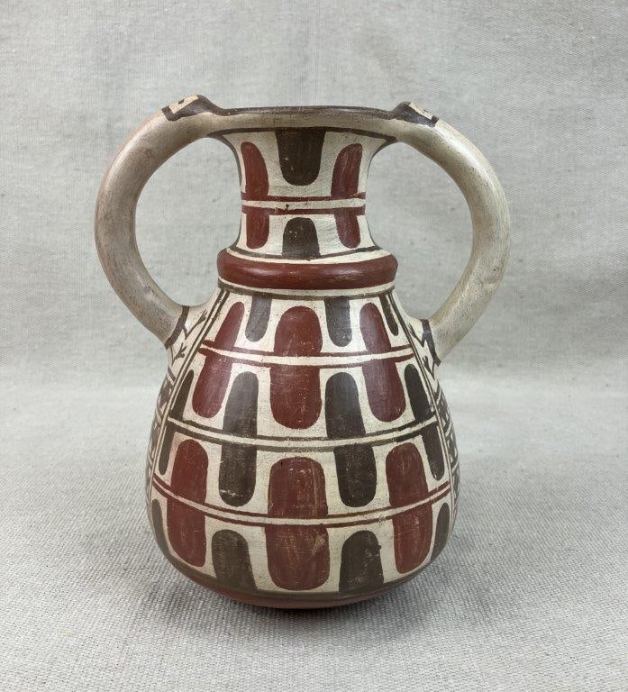 Chilean Hand-Painted Terracotta Studio Pottery Vase - 2