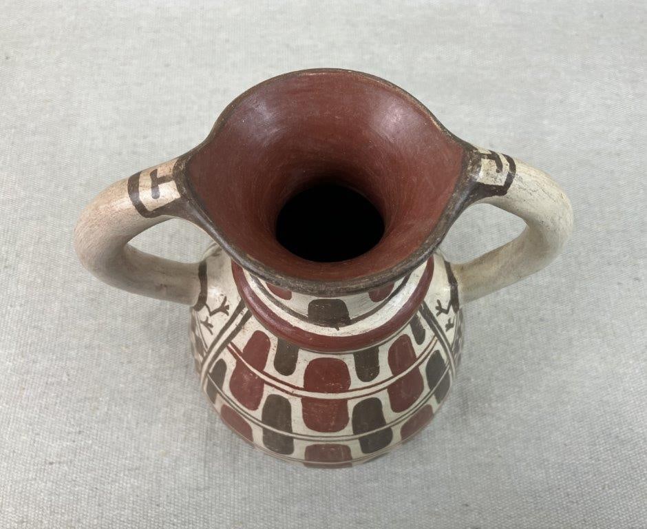 Chilean Hand-Painted Terracotta Studio Pottery Vase - 4