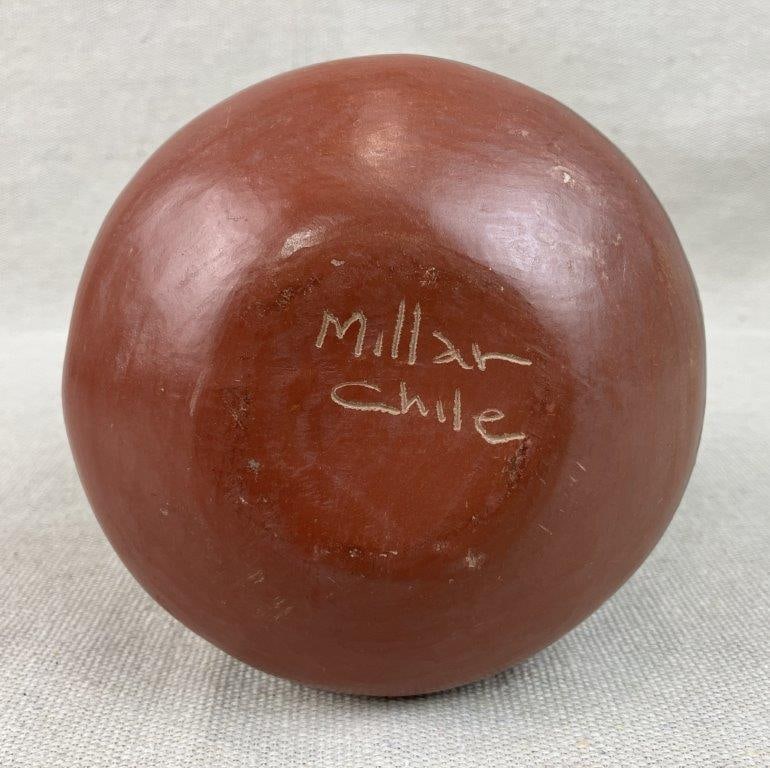 Chilean Hand-Painted Terracotta Studio Pottery Vase - 8