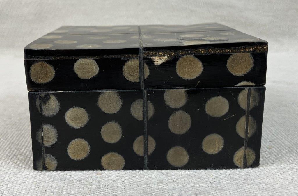 Polka Dot Black Lacquer Box - 5