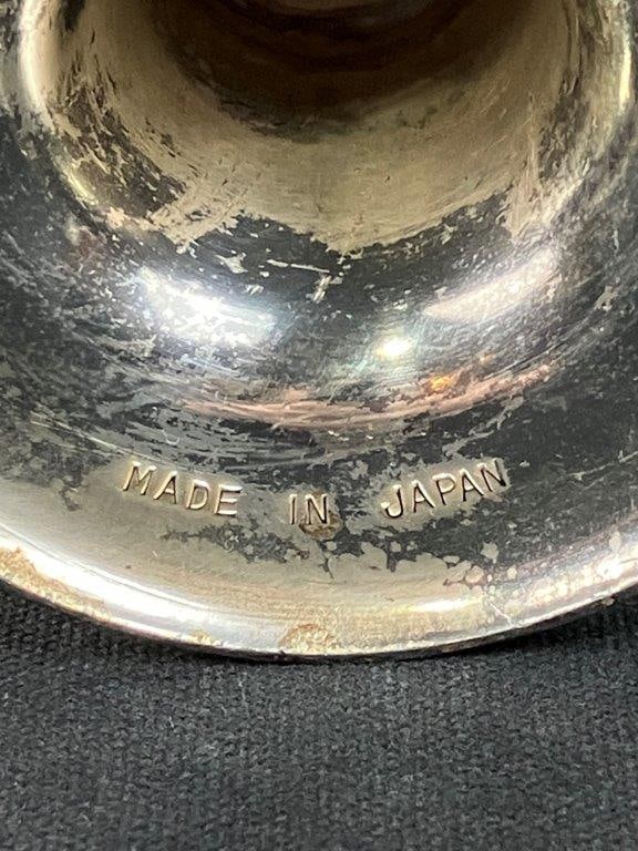 Silver Plate Cobalt Glass Pedestal Bowl - 7
