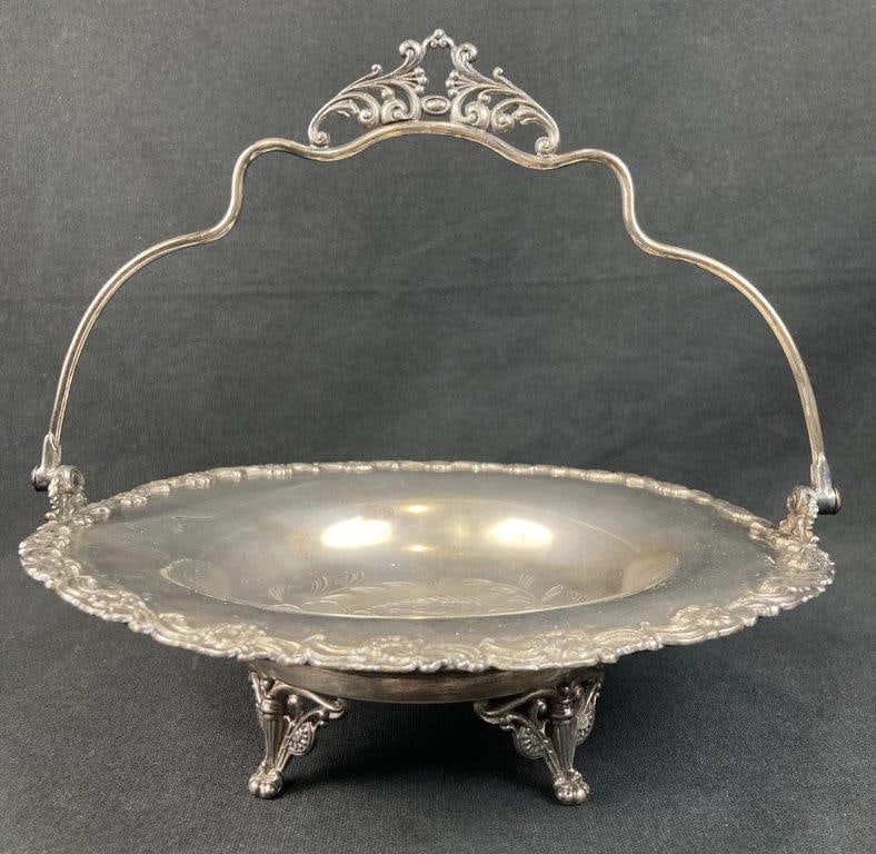 Poole Silver Company Silver Plate Wedding Basket - 3