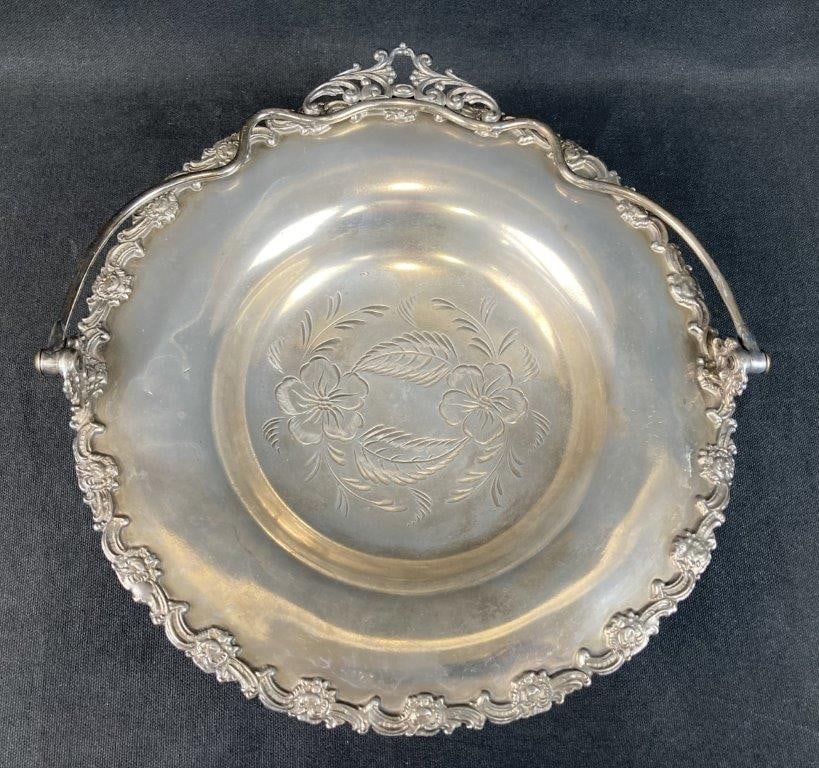 Poole Silver Company Silver Plate Wedding Basket - 5