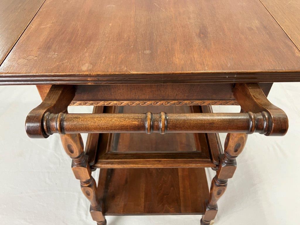 Vintage Mahogany Tea Cart - 3