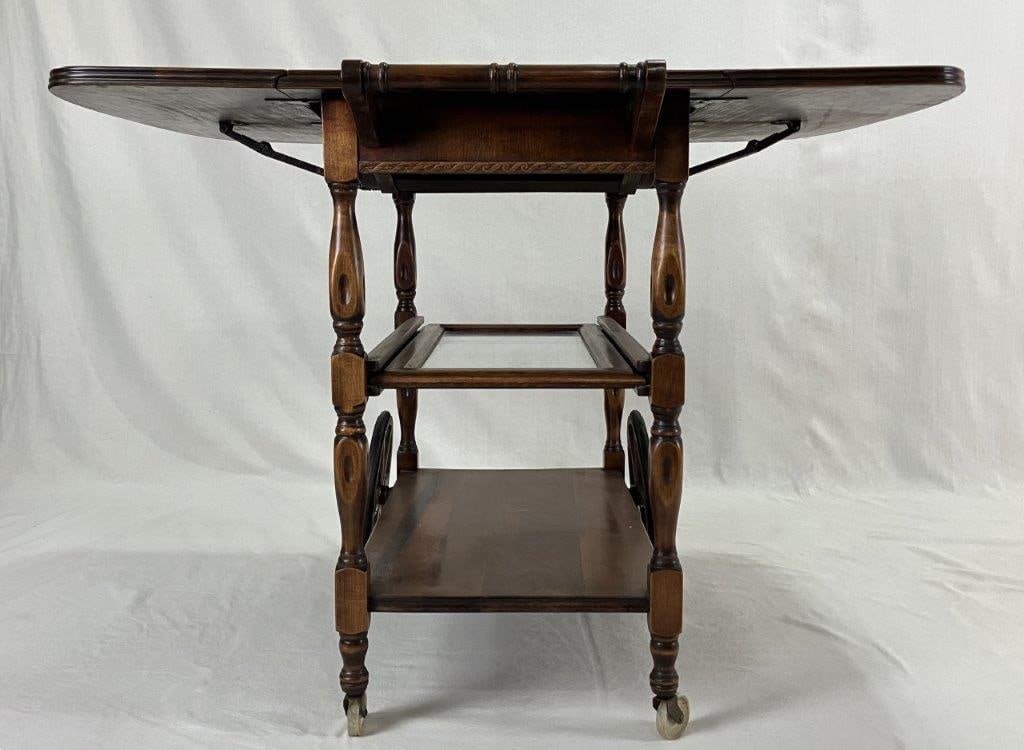 Vintage Mahogany Tea Cart - 4