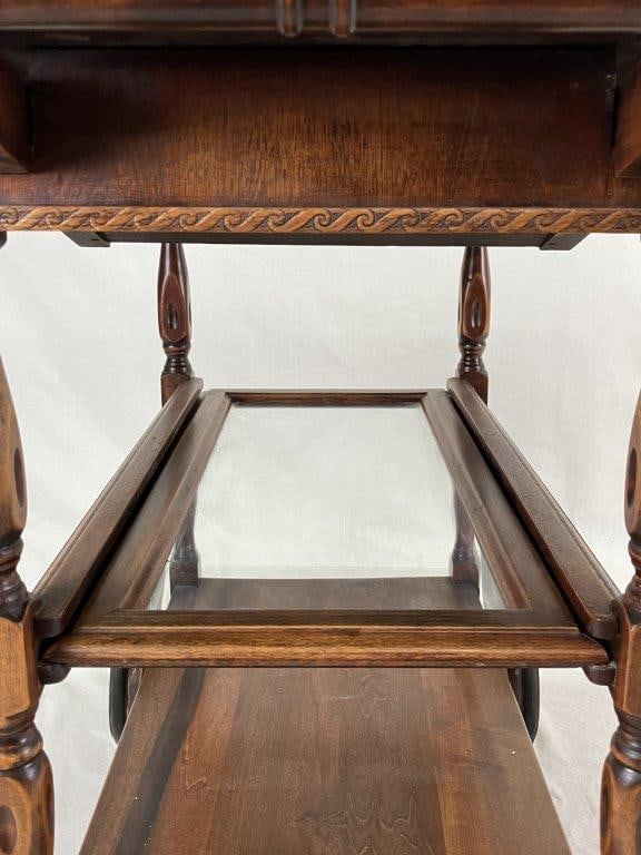 Vintage Mahogany Tea Cart - 5
