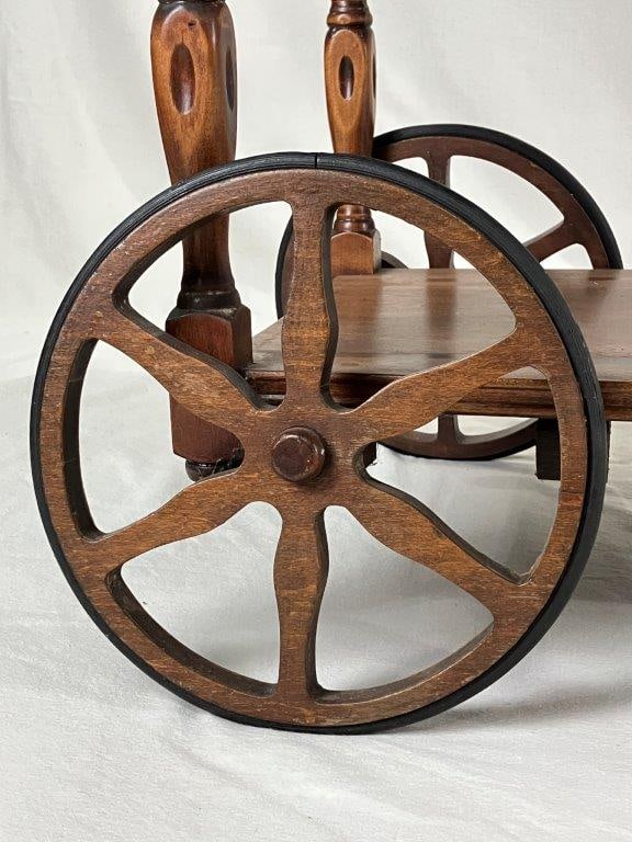 Vintage Mahogany Tea Cart - 7
