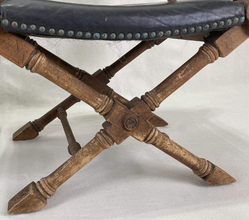 Four Renaissance Revival X-Frame Armchairs - 7