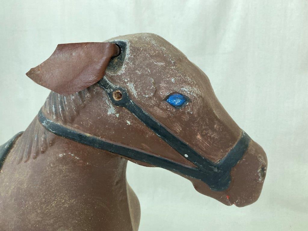 Vintage Cast Metal Rocking Horse - 5