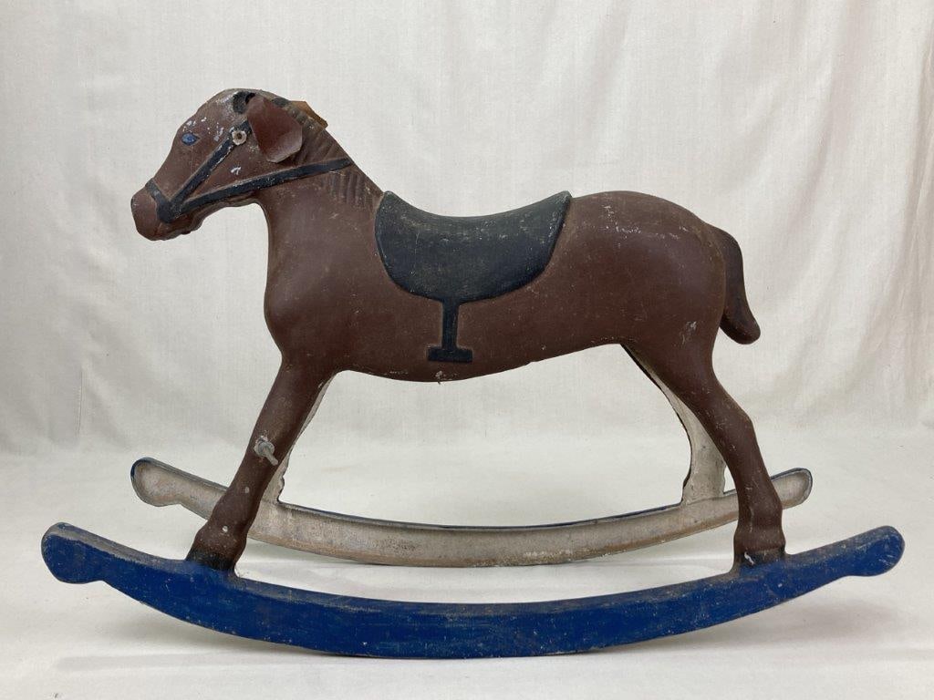 Vintage Cast Metal Rocking Horse - 8