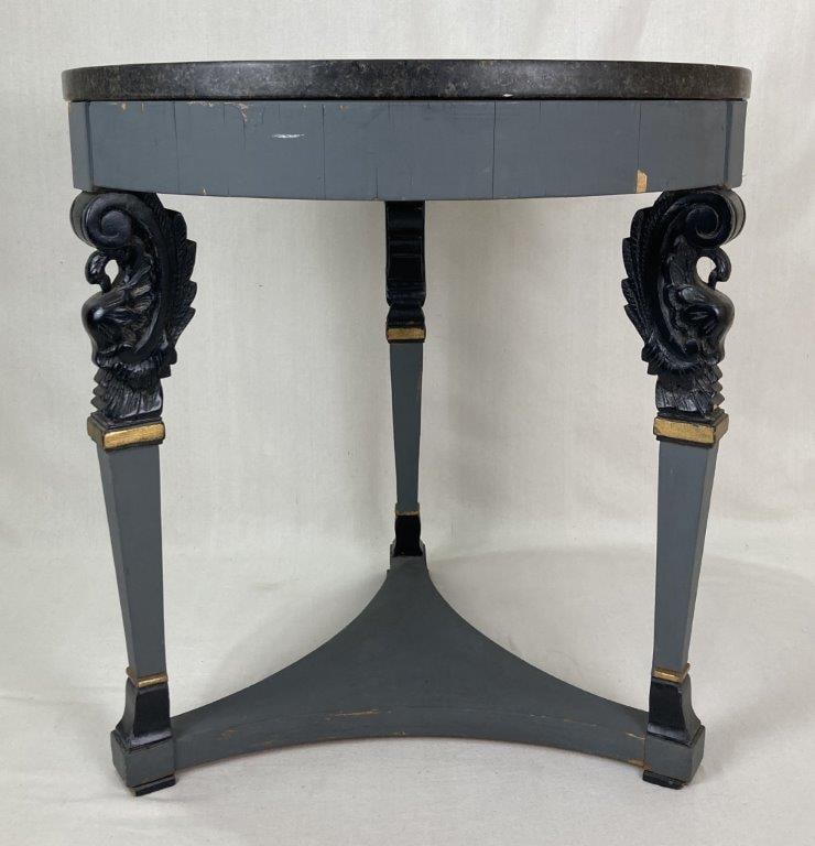 Neoclassical Granite Top Center Table - 3