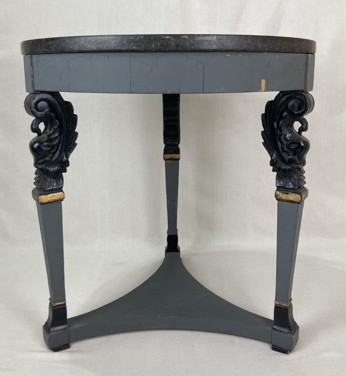 Neoclassical Granite Top Center Table - 7