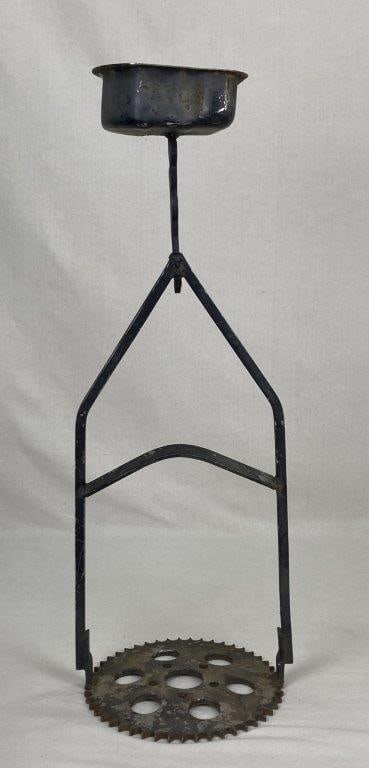 Folk Art Metal Plant Stand - 3