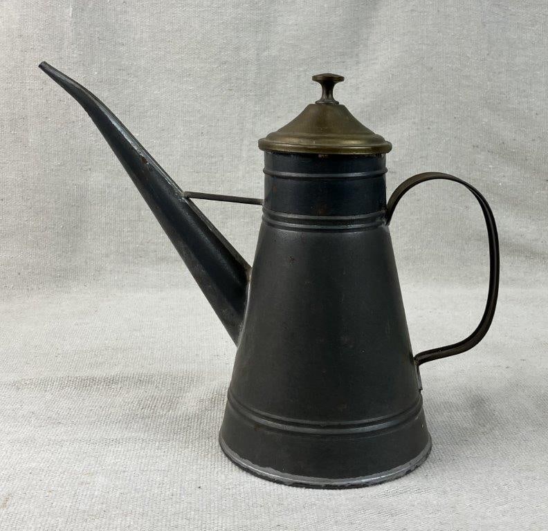 Tin and Brass Oil Pitcher - 5