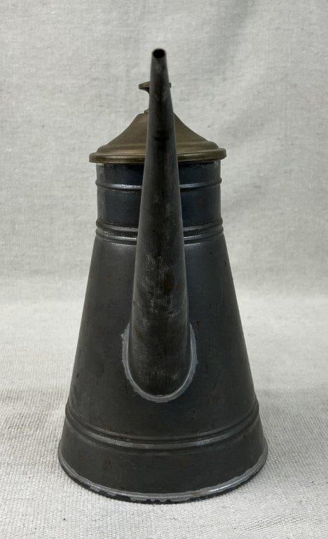 Tin and Brass Oil Pitcher - 6