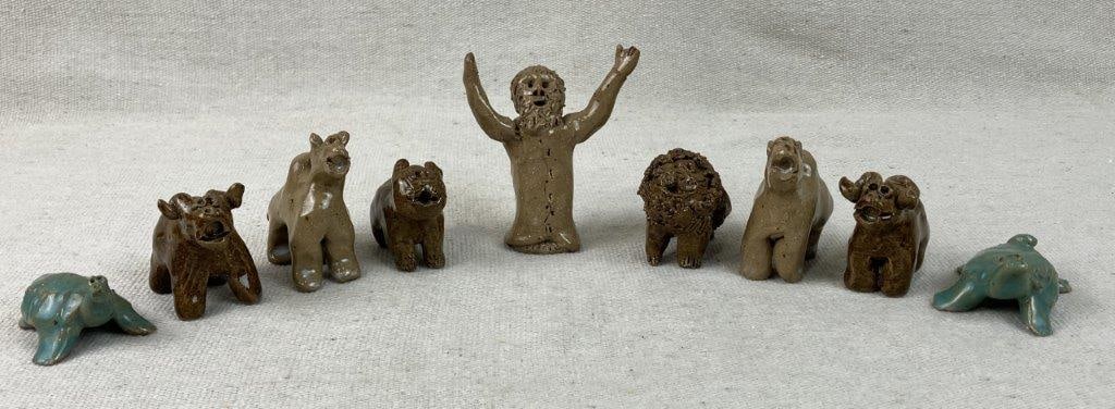 Studio Pottery Noah and Animal Figurines (1 of 14)