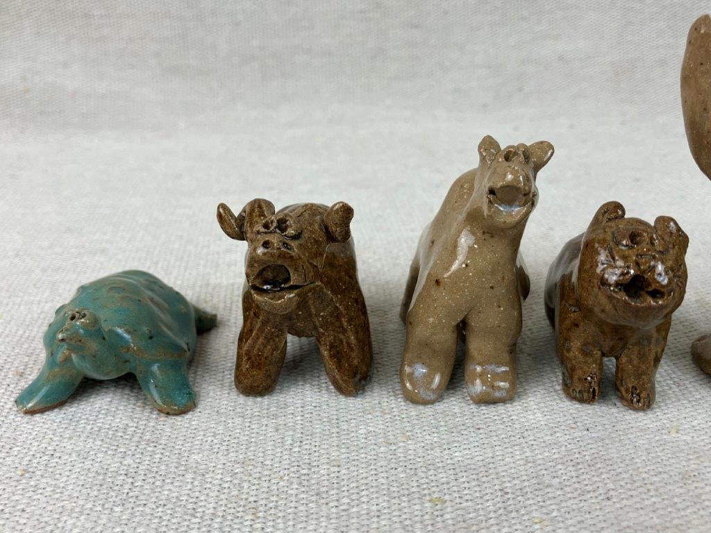 Studio Pottery Noah and Animal Figurines - 3