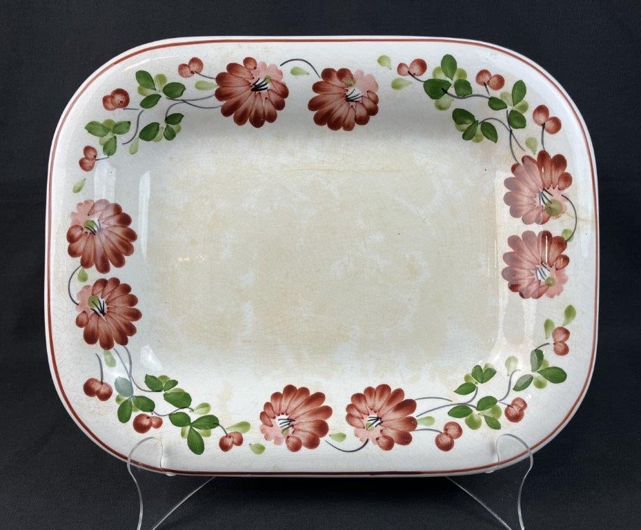 Richard Ginori Floral Decorated Tray: Showcases the legendary craftsmanship of Richard Ginori, the celebrated Italian luxury ceramic manufacturer renowned for its centuries-old tradition of refined European artistry. The wide rim is beaut