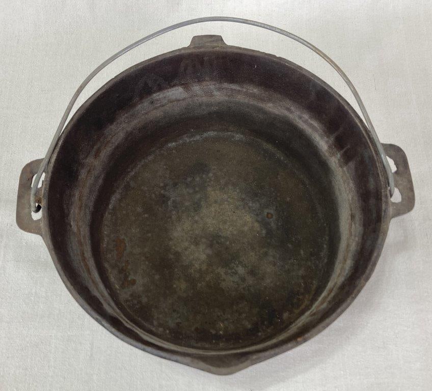 Large Cast Iron Covered Pot - 4