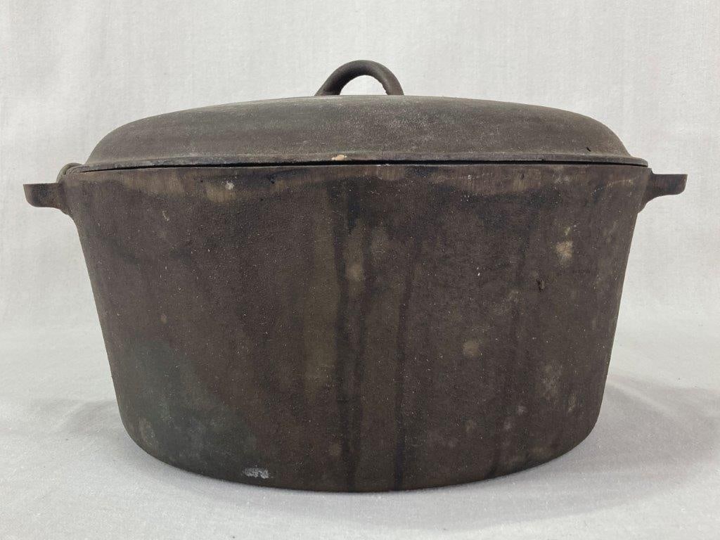 Large Cast Iron Covered Pot - 5