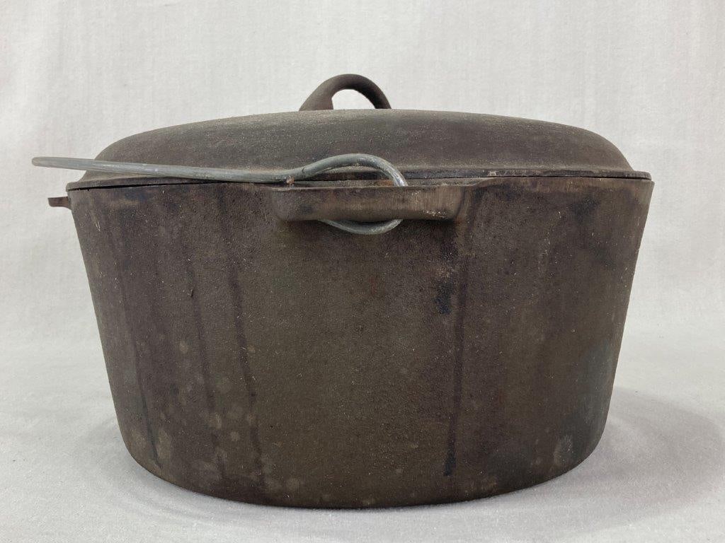 Large Cast Iron Covered Pot - 6