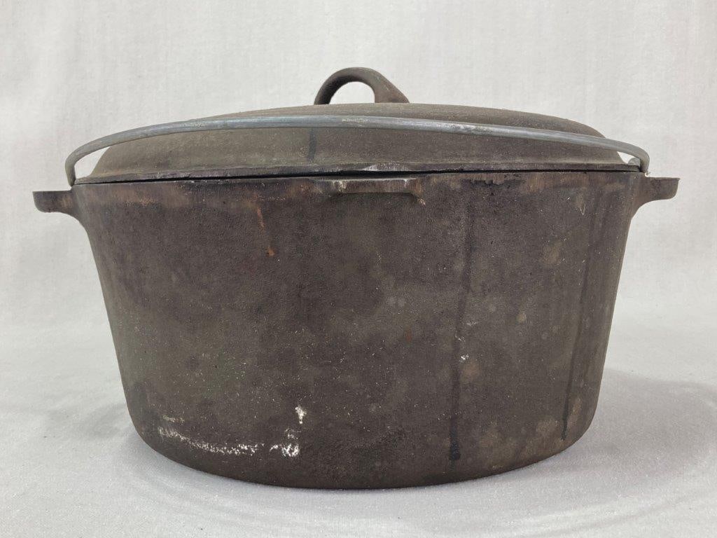 Large Cast Iron Covered Pot - 7