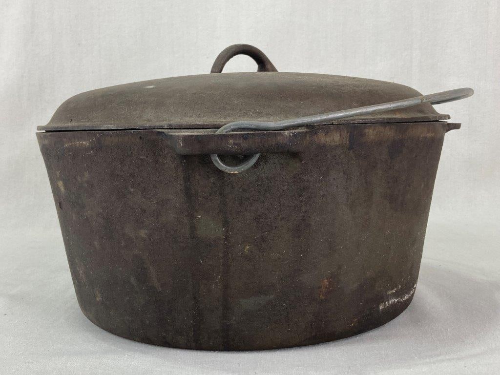 Large Cast Iron Covered Pot - 8