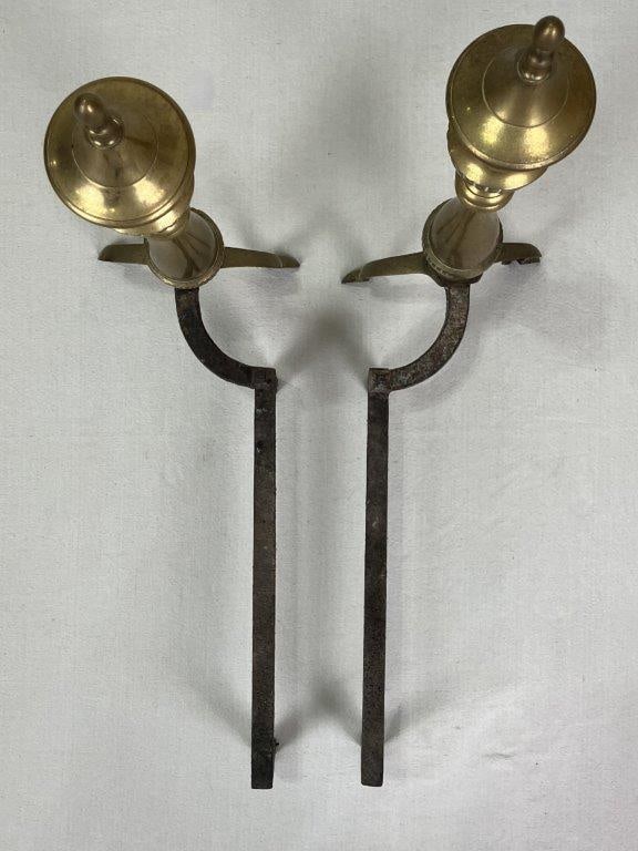 Pair of Brass Andirons - 2