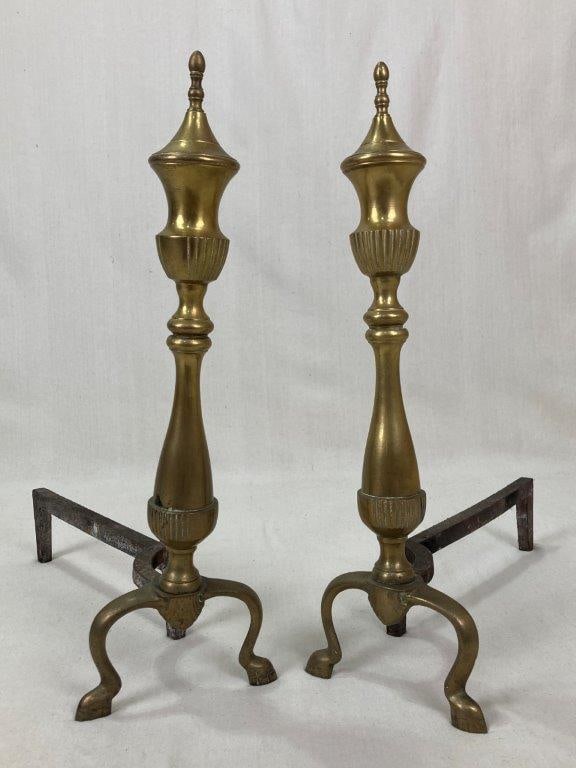Pair of Brass Andirons - 4
