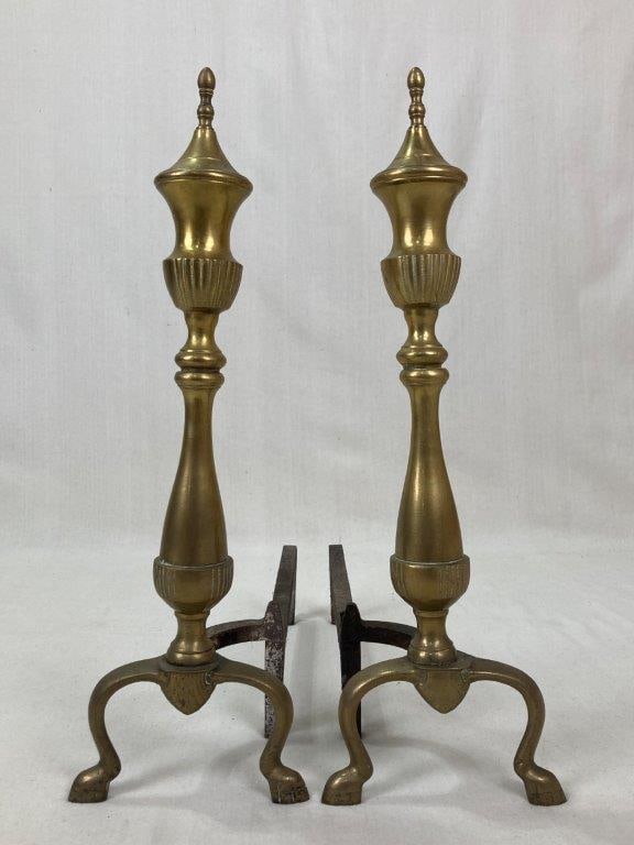 Pair of Brass Andirons - 5