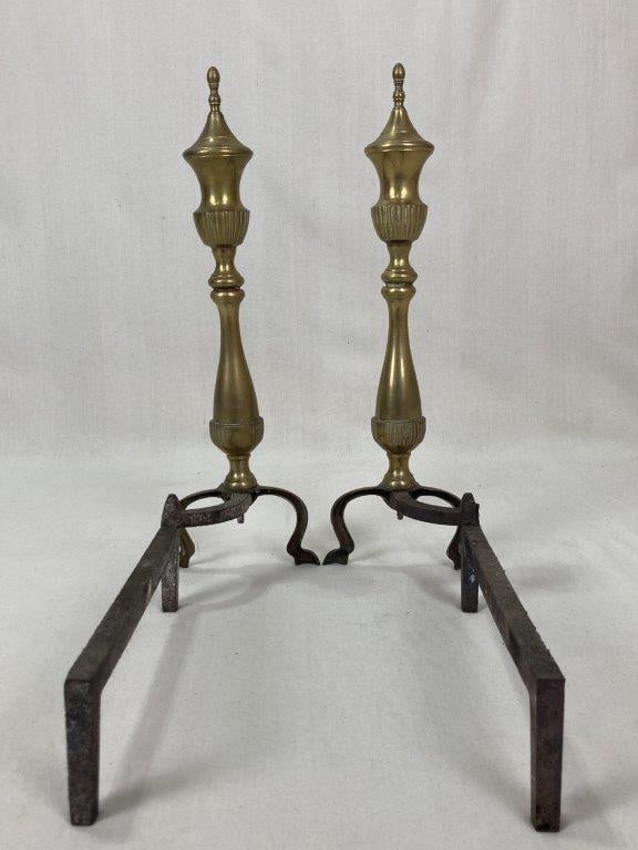 Pair of Brass Andirons - 7