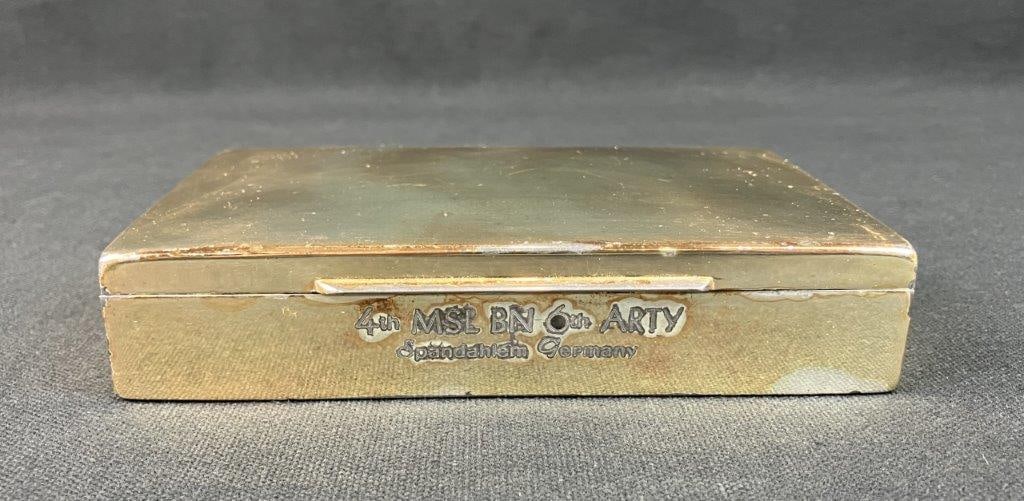 U.S. Army Sterling Silver Cold War Artillery Presentation Cigar Box - 2