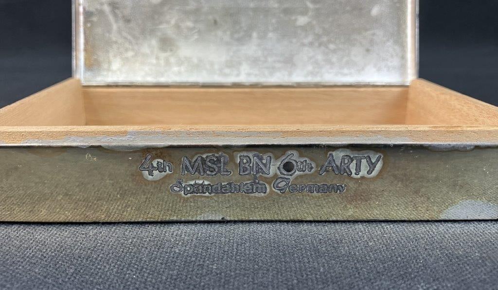 U.S. Army Sterling Silver Cold War Artillery Presentation Cigar Box - 5