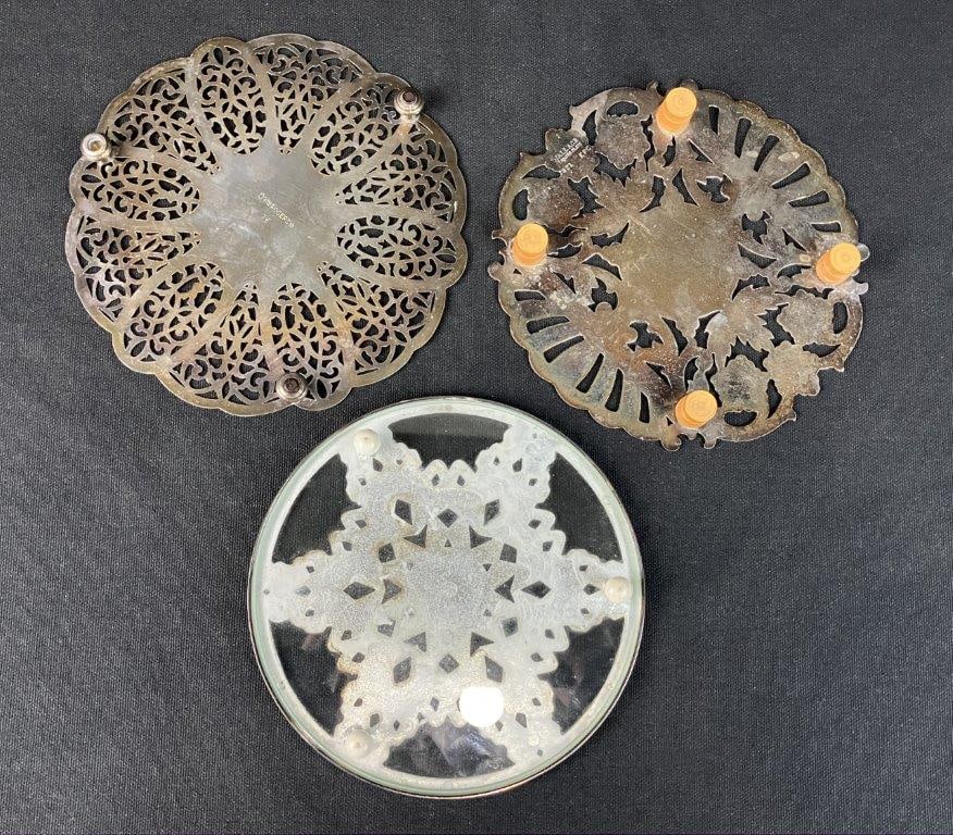 Three Silver Plate Trivets - 5
