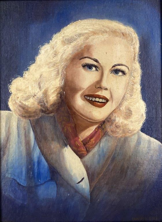 Mid-Century Modern, Hollywood Actress, Portrait Painting: - 2
