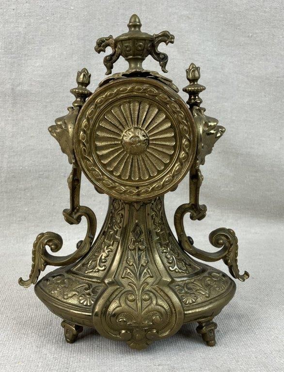 French Brass Ormolu Mantel Clock - 7