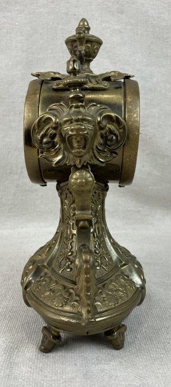 French Brass Ormolu Mantel Clock - 8