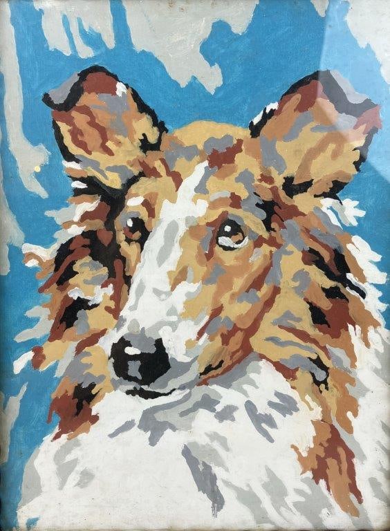 Collie Portrait, Folk Art - 2