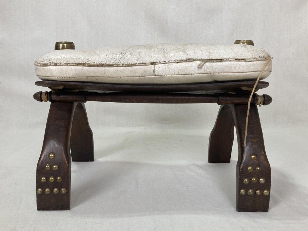 Moroccan Leather Camel Saddle Footstool - 4