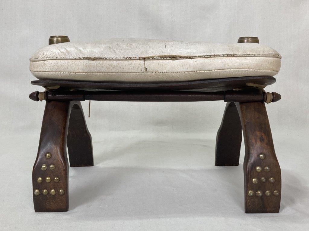 Moroccan Leather Camel Saddle Footstool - 6