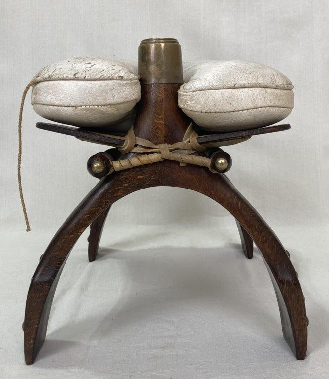 Moroccan Leather Camel Saddle Footstool - 7