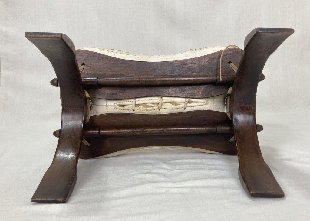 Moroccan Leather Camel Saddle Footstool - 8